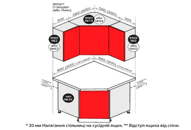 Фото 2 - Н34 Тумба угловая мойка Альбина Вип-Мастер