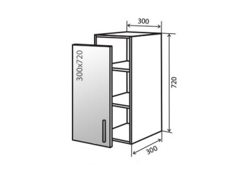 Фото В2 Тумба вітрина 1Д 30 МоДа Люкс / MoDa Luxe VIP-master