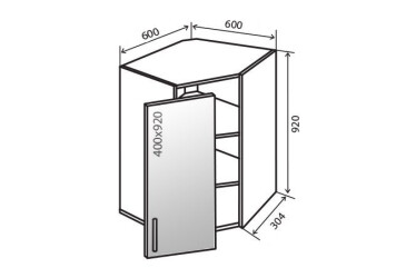 Фото В54 Тумба 1Д 60 Вітрина МоДа Люкс / MoDa Luxe VIP-master
