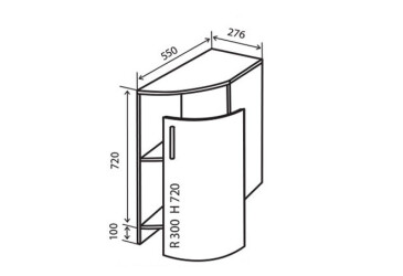 Фото Н17R+ Тумба радиусная