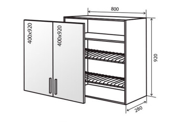 Фото В49 Тумба 2Д 80 Сушка Витрина AL Флэт Вип-Мастер