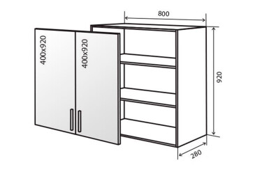 Фото В48 Тумба 2Д 80 Витрина AL Флэт Вип-Мастер