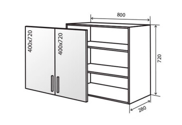 Фото В8 Тумба вітрина 2Д 80 AL Флет VIP-master