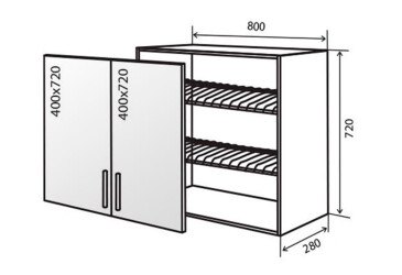 Фото В9 Сушка вітрина 2Д 80 AL Флет VIP-master