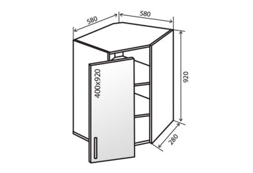 Фото В54 Тумба 1Д 58 Витрина AL Флэт Вип-Мастер