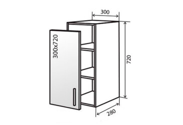 Фото В2 Тумба витрина 1Д 30 AL Флэт Вип-Мастер