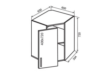 Фото В14 Тумба угловая 1Д Грация Люкс Вип-Мастер