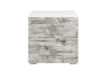 Фото Тумба прикроватная ВМВ Холдинг Памп с 2 ящиками 45 см Белый/Кантри лейбел