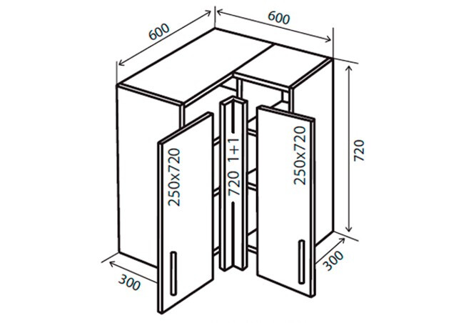 Фото 1 - В18 Тумба угловая 60х60 Колор-міх Люкс Вип-Мастер