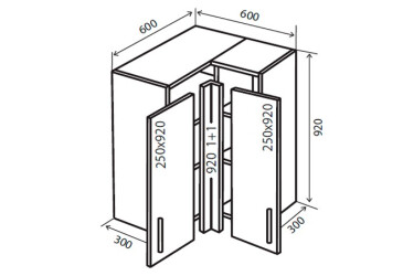 Фото В58 Тумба угловая 60х60