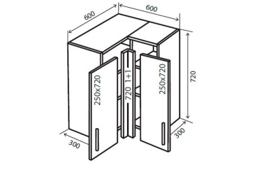 Фото В18 Тумба угловая 60х60 М.Глосс VIP Люкс / M.Gloss VIP Luxe Вип-Мастер