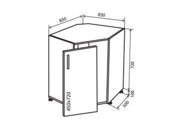 Фото Н34 Тумба кутова мийка М.Глосс VIP Люкс / M.Gloss VIP Luxe VIP-master