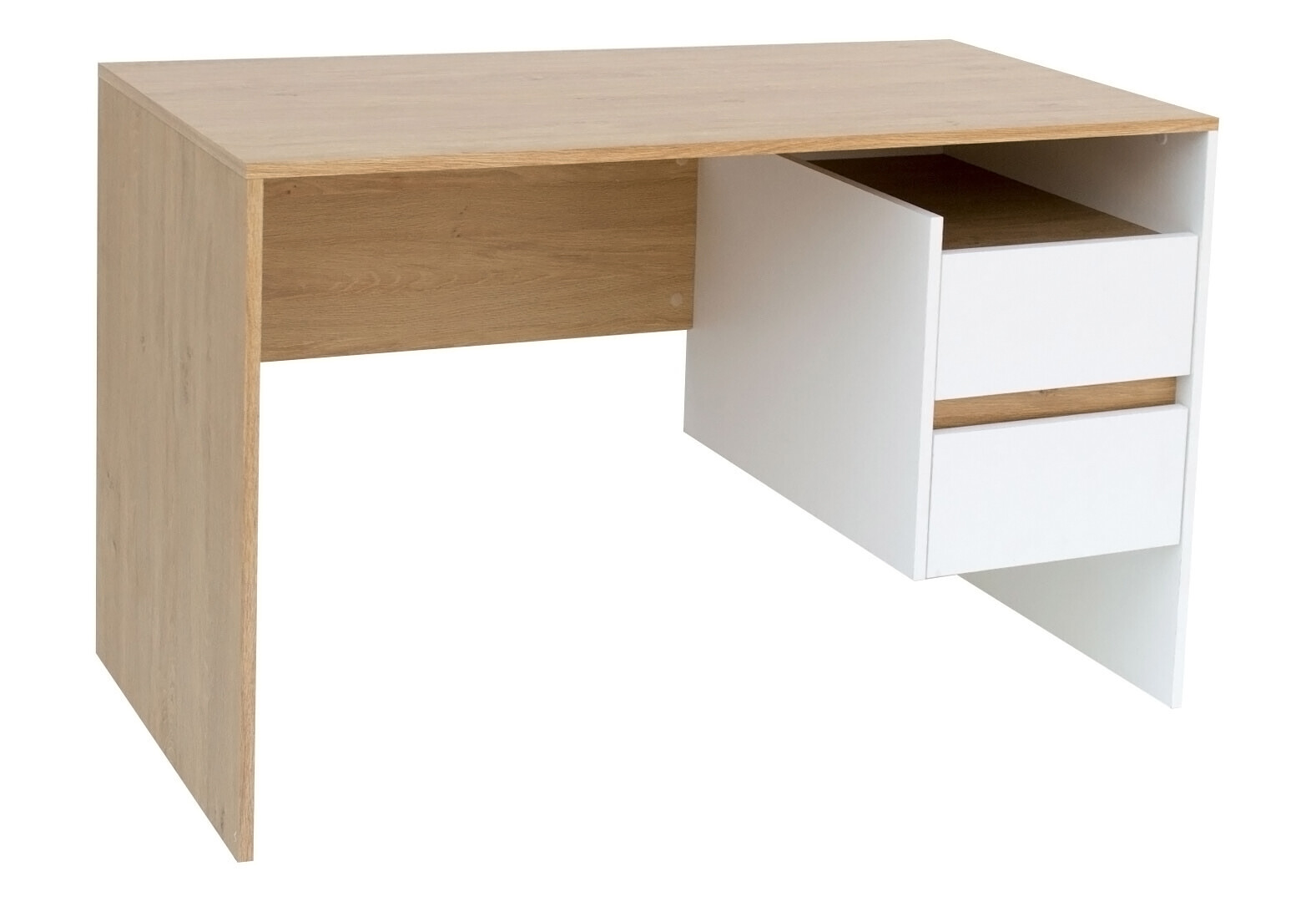 Фото 1 - Стол письменный ВМВ Холдинг HO 2S 120x55 см с ящиками, белый/дуб каменный