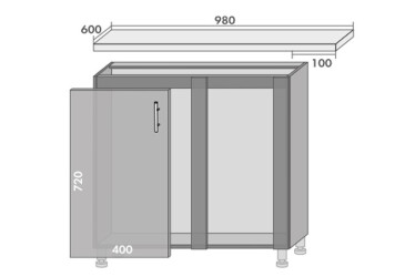 Фото Низ 91 кут мийка Престиж / Prestige MebelStar