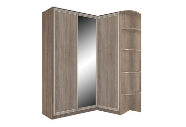 Image Шкаф-купе угловой 3Д 220х180х120 с зеркалом (AL) VIP-master