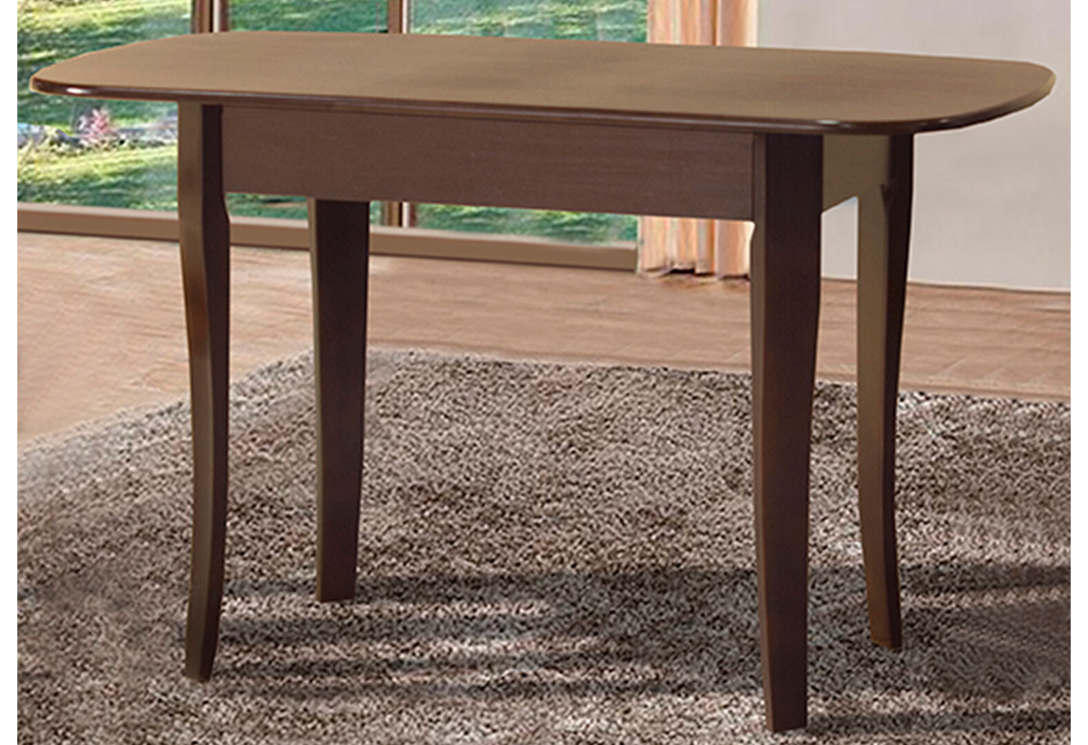 Фото 2 - Стіл обідній Модуль Люкс Даллас 83x67 см розкладний, горіх темний