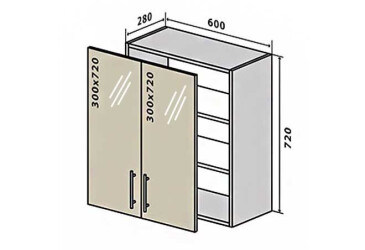 Фото В6 Тумба витрина 2Д 60 Марго / Margo Вип-Мастер