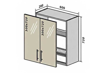 Фото В7 Сушка витрина 2Д 60 Марго / Margo Вип-Мастер