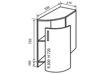 Фото Н17R+ Тумба радиусная