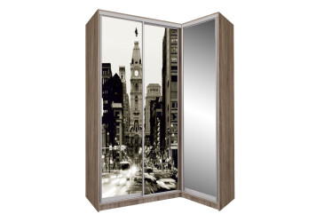 Фото Шкаф-купе угловой (AL) VIP-master 3-дверный с зеркалом 181 см