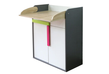 Фото Комод VMV holding Алекс пеленальний 2-дверний з шухлядою 84 см Сіро-білий