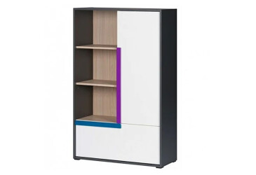 Фото Шафа-стелаж комбінований VMV holding Алекс 84 см Сіро-білий