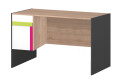 Фото 1 - Стол письменный ВМВ Холдинг Алекс 124x60 см с тумбой и ящиком, графит/дуб сонома, белый