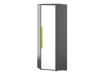 Фото Шафа кутова VMV holding Алекс 1-дверна 71 см Сіро-біла