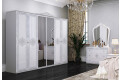 Фото 3 - Шафа МироМарк Луиза 6-дверный с зеркалом и декоративным карнизом 281 см Белый