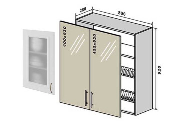 Фото В49 Тумба сушка 2Д 80 Вітрина №1 Аморе Класік Патина / Amore Classic Patina VIP-master