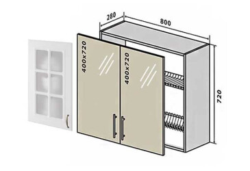 Фото В9 Тумба сушка 2Д 80 Вітрина №2 Аморе Класік Патина / Amore Classic Patina VIP-master