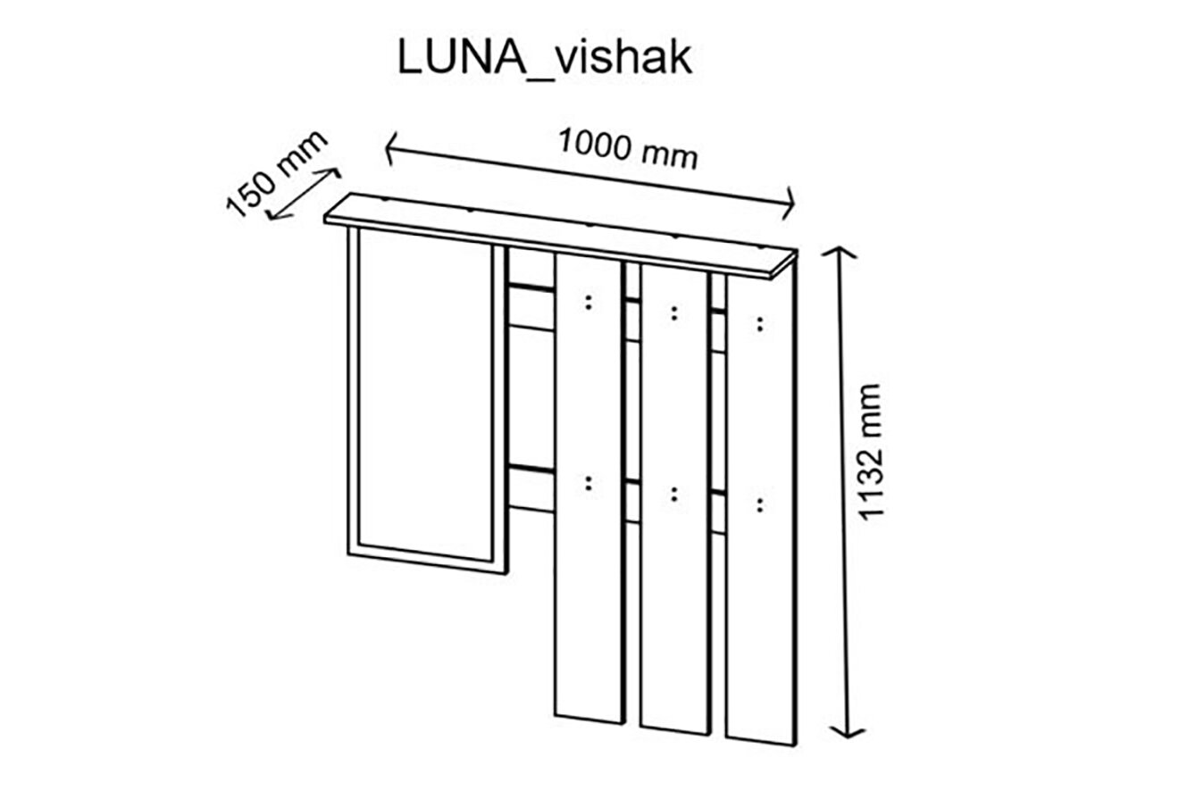 Фото 2 - Вішак (з дзеркалом) Луна / Luna VMV holding