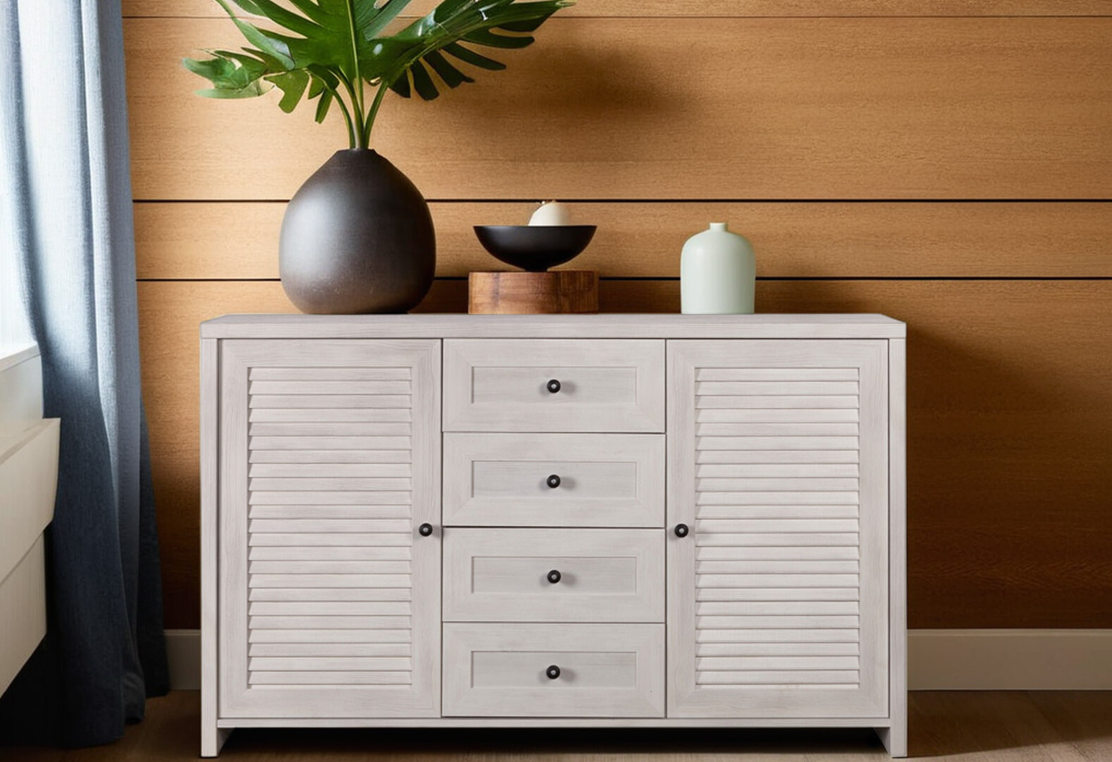 Фото 2 - Комод VMV holding Инес 2-дверный с 4 ящиками 148 см Сосна норвежская