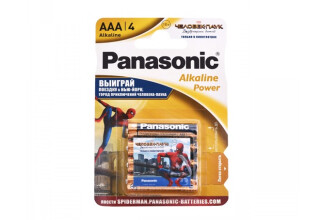 Фото Батарейка ALKALINE POWER (AAA) BLI 4 Sticker Spider Man Panasonic