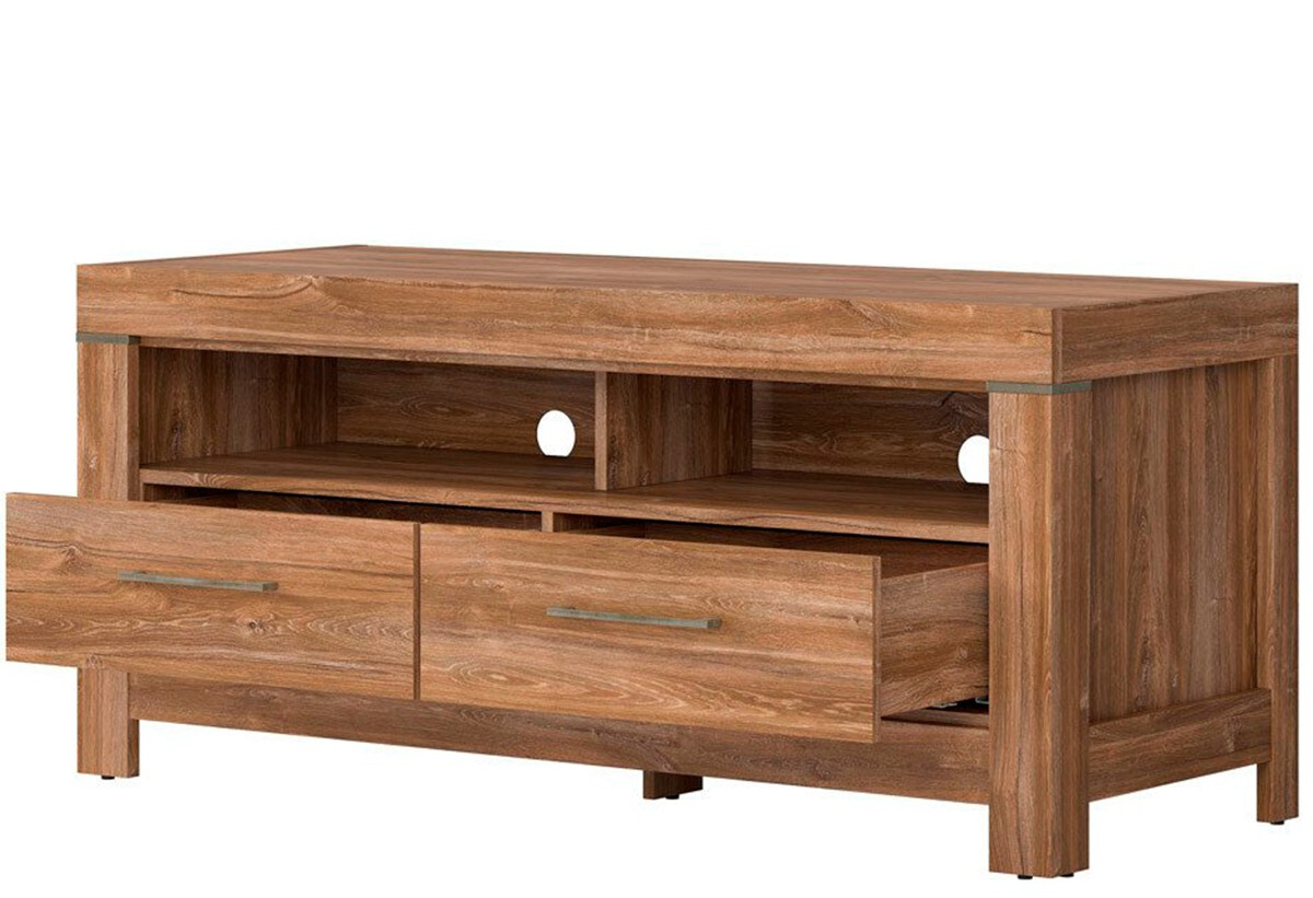 Фото 3 - Тумба под ТВ ВМК Герман с 2 ящиками и полками 139 см Дуб стирлинг