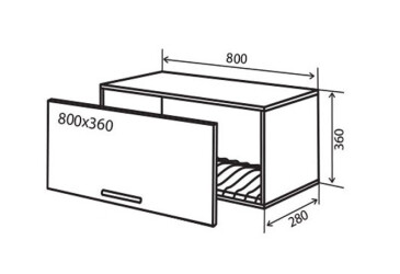 Фото В17 Тумба низька сушка 80 М.Глосс VIP / M.Gloss VIP VIP-master