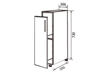 Фото Н1 Полки + фасад петли 200х720 Альбина Люкс Вип-Мастер