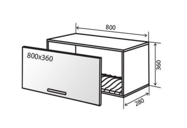 Фото В17 Тумба низька сушка вітрина 80 МоДа Мат / MoDa Matt VIP-master