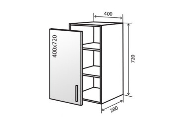 Фото В3 Тумба витрина 1Д 40 МоДа Мат / MoDa Matt Вип-Мастер