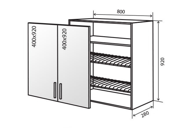 Фото 1 - В49 Тумба 2Д 80 Сушка Вітрина МоДа Мат / MoDa Matt VIP-master