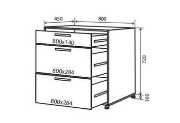 Фото Н29 Тумба 3Ш 80 МоДа Мат / MoDa Matt VIP-master