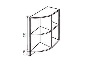 Фото Н37R Полки угловые МоДа Мат / MoDa Matt Вип-Мастер