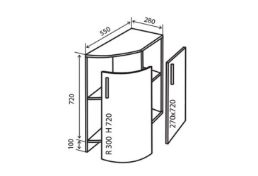 Фото Н37R+ Тумба радиусная УНИ