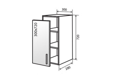 Фото В2 Тумба вітрина 1Д 30 МоДа Мат Люкс / MoDa Matt Luxe VIP-master