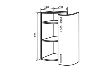Фото В56R+ Полки угловые 92 МоДа Мат Люкс / MoDa Matt Luxe Вип-Мастер