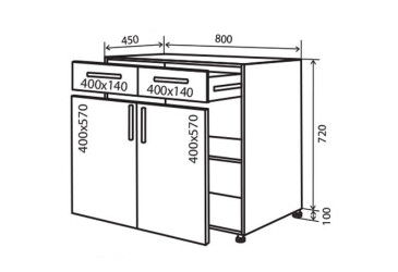 Фото Н27 Тумба 2Ш2Д 80 МоДа Мат Люкс / MoDa Matt Luxe Вип-Мастер