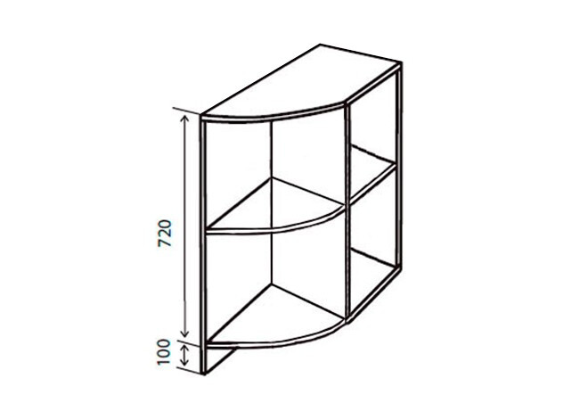 Фото 1 - Н37R Полки угловые МоДа Мат Люкс / MoDa Matt Luxe Вип-Мастер