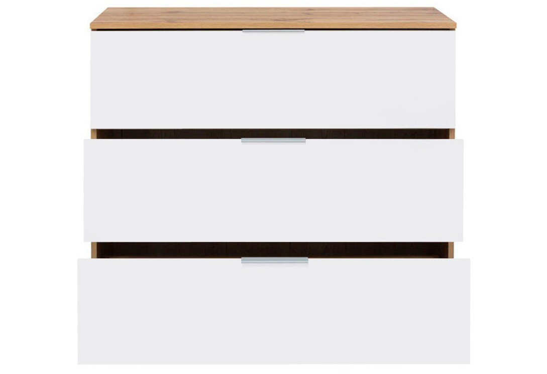 Фото 3 - Комод ВМК Злата з 3 шухлядами 95 см Дуб тахо/Білий