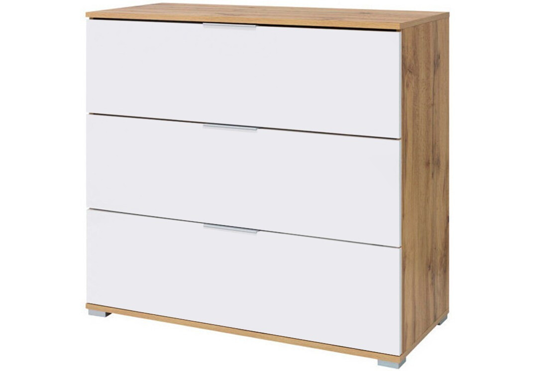 Фото 4 - Комод ВМК Злата з 3 шухлядами 95 см Дуб тахо/Білий