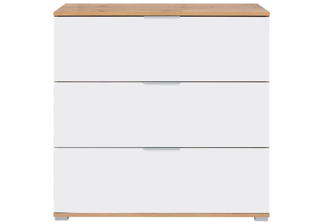 Фото 1 - Комод ВМК Злата з 3 шухлядами 95 см Дуб тахо/Білий